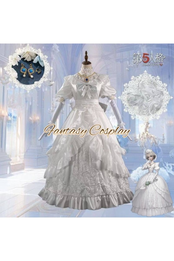 Identity V Bloody Queen Mary Promised Day White Wedding Gown Cosplay Costume